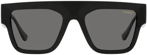 Vista 2 de Versace VE 4430U GB181 - Lentes de sol rectangulares de plástico negro, lentes polarizados grises