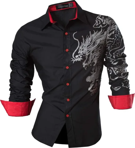 Vista 57 de jeansian - Camisas de manga larga de ajuste entallado para hombre (8397), con botones, informales y de vestir.