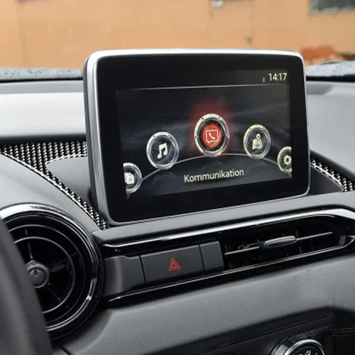 Vista 4 de ITrims Accesorios de automóvil para Mazda ND MX-5 Miata 2016-2022, pantalla de consola central, cubierta de base de salpicadero, decoración