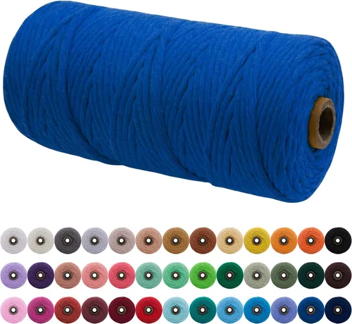 Vista 151 de JeogYong Cordón de macramé de un solo hilo 3 mm x 109 yardas (328 pies) Cuerda de algodón suave Hilo de macramé de 3 mm, suministros de macramé