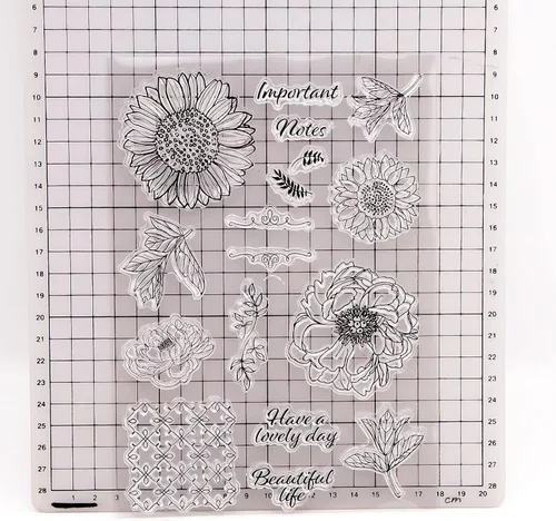 Vista 6 de Daisy - Juego de sellos y troqueles transparentes de silicona para hacer tarjetas, plantillas de corte de metal para álbumes de recortes, álbum