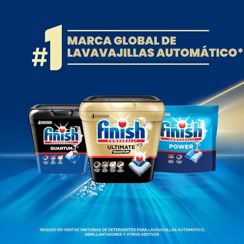 Vista 8 de Finish Ultimate Infinity Shine - Cápsulas para lavavajillas, detergente sin necesidad de pre-enjuague, elimina manchas quemadas, con Protector