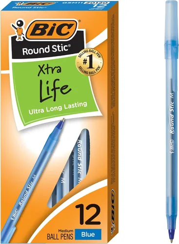 Vista 29 de BIC Bolígrafos redondos Stic, color azul, punta media, paquete de 10