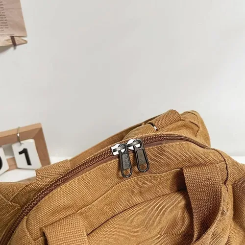 Vista 8 de Sumleno Mochila pequeña de lona bohemia para mujer, estilo vintage, bolsa de viaje al aire libre, mochila casual grunge, estética, hippie, Y2K