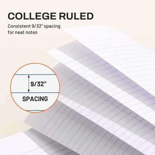 Vista 3 de SUNEE Spiral Notebook, 2-Subject, College Ruled Paper, 6" x 9-1/2", 80 Sheets, Spiral Notebooks for School, Black