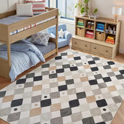 Vista 58 de jinchan Alfombra a rayas de 2 x 3 para entrada, alfombra de cocina, tapete pequeño, antideslizante, ligero, de bajo perfil, decoración para entrada