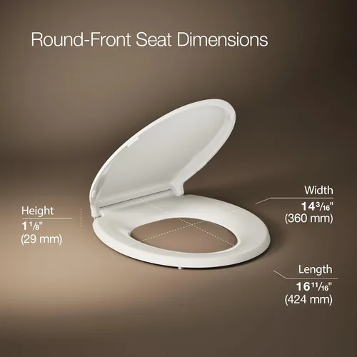 Vista 3 de KOHLER 4639-RL-96 Cachet ReadyLatch - Asiento de inodoro redondo de cierre suave, color crema (Biscuit)