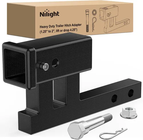 Vista 11 de Nilight Adaptador extensor de receptor de enganche de remolque, reductor de adaptador de enganche de 1-1/4 a 2 pulgadas, convertidor de manguito