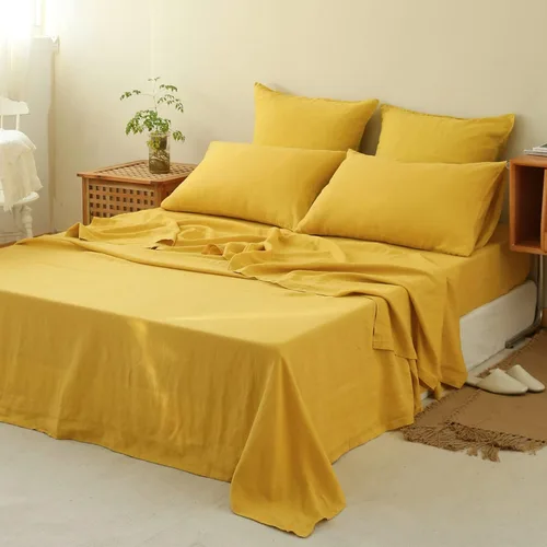 Vista 33 de Simple&Opulence Juego de sábanas 100% lino, 3 piezas, estilo básico, bolsillo profundo, lino natural lavado francés, color sólido, suave, Gris Oscuro