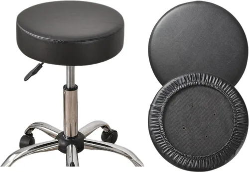 Vista 15 de HAOYONG Juego de 2 fundas redondas para taburetes de bar, impermeables, de poliuretano, fundas elásticas para taburetes de bar, fundas para sillas