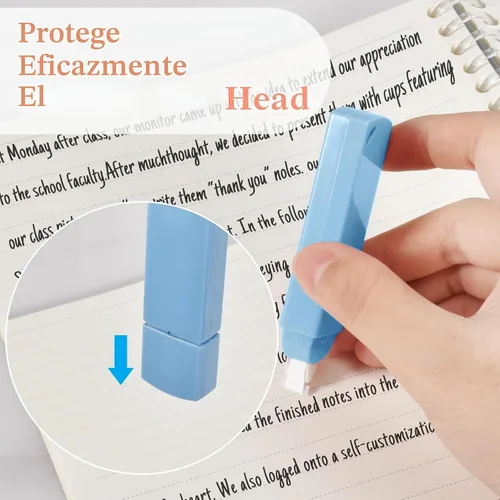Vista 4 de Temiary - Juego de 6 cintas correctoras blancas mini, secado rápido y suave para escritura, juego de cintas correctoras estéticas y lindas fáciles