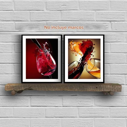 Vista 5 de TOCDGOO - Juego de 4 lienzos de pared de copa de vino tinto, 8 x 10 4 piezas de arte de pared de copa de vino tinto sin marco