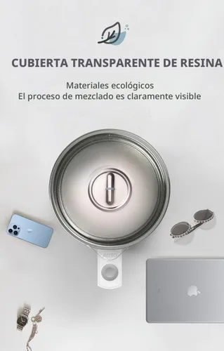 Vista 8 de Taza autoagitante, taza de café autoagitante, adecuada para café, leche, cacao y otras bebidas (Blanco)