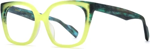 Vista 14 de HEPIDEM Gafas de acetato multicolor degradadas con marco para mujer, gafas grandes grandes 2023