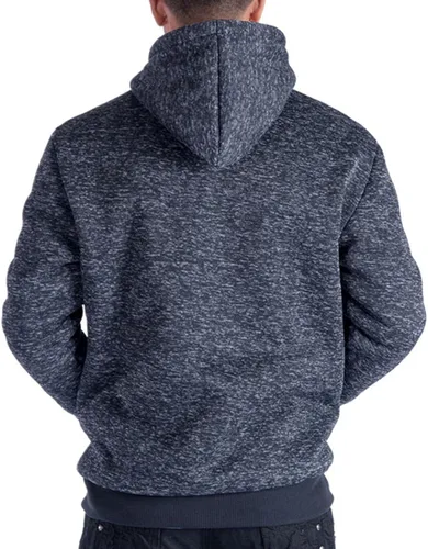 Vista 3 de Gary Com - Sudadera de vellón sherpa de alto gramaje con capucha para hombre, forro de grueso vellón, con cremallera completa, cálidas chaquetas