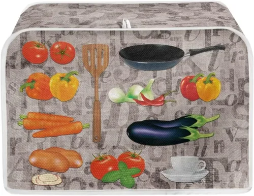 Vista 25 de chaqlin Cubierta para tostadora con estampado de chocolate, 2 rebanadas, resistente a las manchas, cubierta para horno de pan de diseño divertido