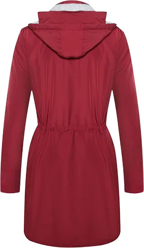 Vista 3 de Twinklady - Chaqueta de lluvia femenina, impermeables rayados de montañismo, gabardinas livianas con capucha para intemperie