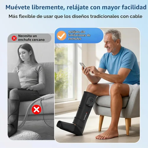 Vista 2 de Comfytemp Masajeador inalámbrico de piernas de compresión de aire