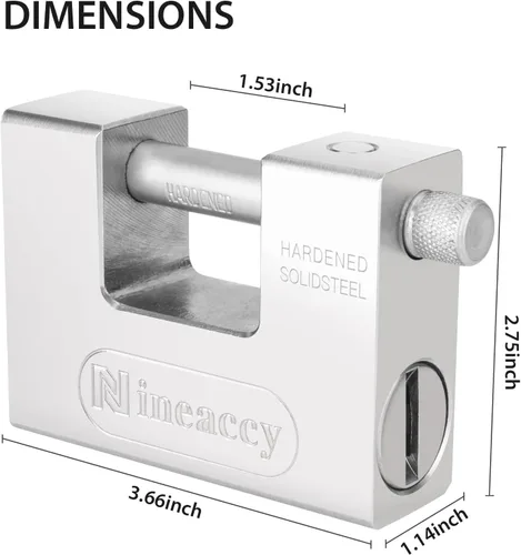 Vista 2 de WDFAACK 5 llaves Super Silver Heavy Duty Candado Cerradura para Garaje Warehouse Contenedor de envío