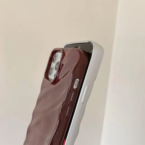 Vista 6 de Funda de teléfono con patrón de ondas de agua compatible con iPhone 14 Plus/15 Plus, bonita funda de lujo con forma de onda para mujeres y hombres