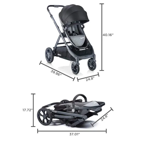 Vista 7 de Joovy Qool Cochecito personalizable, individual, doble, triple, gris mezcla