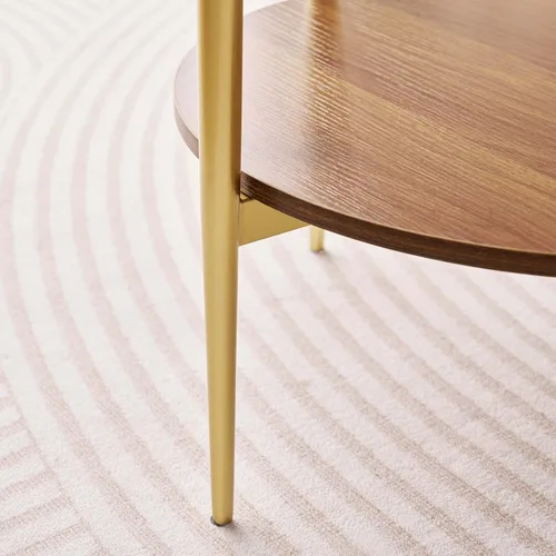 Vista 7 de LumFurn Mesa auxiliar redonda de cristal, mesa de sofá de diseño moderno de mediados de siglo para sala de estar, 18 pulgadas de diámetro x 23