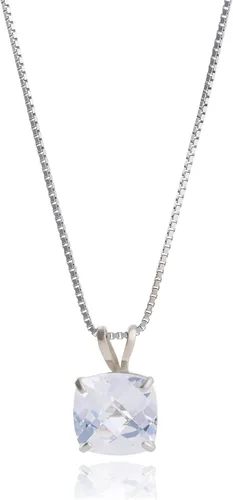 Vista 7 de MAX + STONE Cushion Cut Gemstone Necklace 8mm Solitaire Birthstone Necklace for Women Gemstone Pendant Necklaces with 18 inch Box Chain