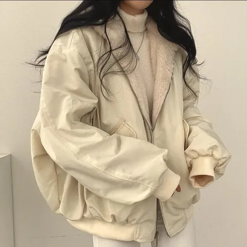 Vista 7 de Y2k - Chaqueta de forro polar, mullida, acolchada y recortada, abrigos de invierno para mujer, moda 2023