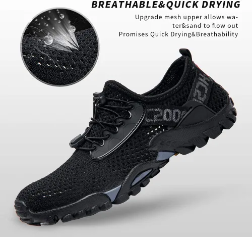 Vista 2 de SOBASO Zapatos de agua para mujer, secado rápido, senderismo, natación, playa, río, zapatos para pesca, deportes acuáticos, buceo, vela, viajes