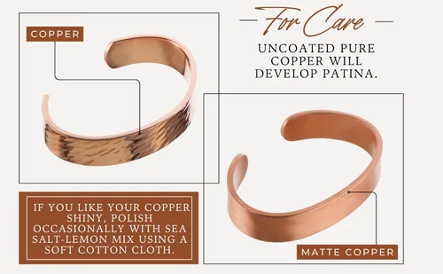 Vista 7 de DEMMEX Pulsera de cobre de 0.118 pulgadas de grosor para hombres y mujeres Brazalete de cobre turco sólido 100% puro, calibre pesado y sin