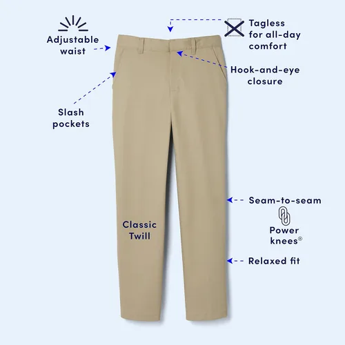Vista 4 de French Toast - Pantalones relajados con frente plano para niño