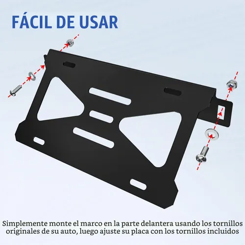 Vista 4 de Nilight Soporte de placa frontal para Ford Bronco de 2/4 puertas 2021 2022 2023 2024 2025 Soporte de montaje de placa de matrícula de acero