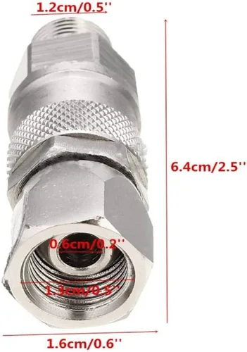 Vista 3 de Junta giratoria de acero inoxidable de 1/4 pulgadas para pulverizador de pintura sin aire, pistola de pulverización de alta presión, accesorio