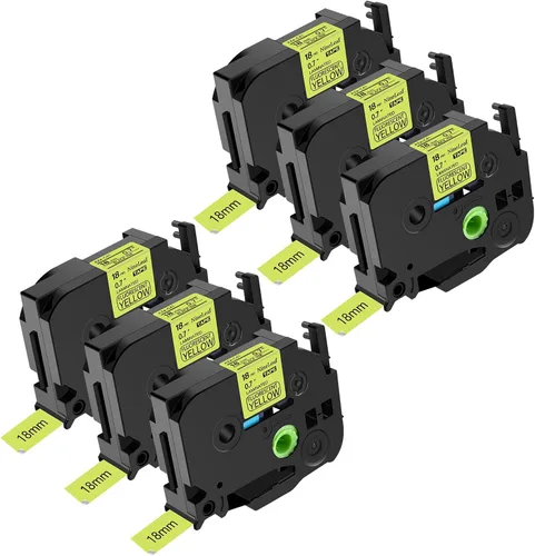 Vista 9 de NineLeaf Paquete de 6 cintas de etiquetas compatibles con Brother TZ TZe TZe-531 TZe531 TZ-531 TZ531 0.472 in 1/2 pulgadas, negro sobre azul