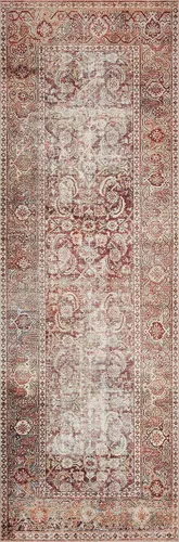 Vista 5 de Loloi - Tapete corredor pelo corto sala estar, suave, duradero, colección Layla, estampado envejecido retro, no desprende pelo, fácil limpiar, 13 in