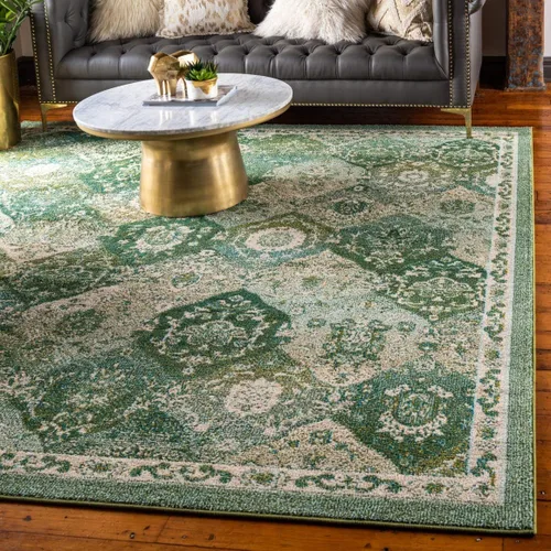 Vista 11 de Unique Loom Penrose Collection - Alfombra de área - Blake (2' 2" x 3' 1" Rectángulo, Verde/Beige)