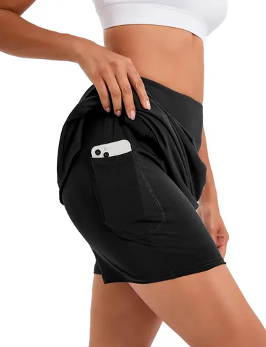 Vista 2 de Oyamiki - Falda pantalón deportiva para mujer, diseño ligero ideal para tenis, correr, entrenamiento, deporte y golf