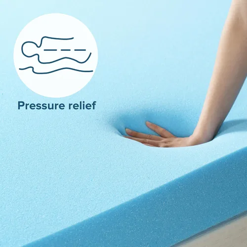 Vista 4 de ZINUS Cubrecolchón de espuma viscoelástica de gel refrescante de té verde de 2 pulgadas, embalaje WonderBox más pequeño, más conveniente, espuma