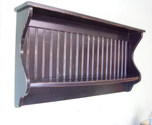 Vista 2 de Plate Holder/Primitive Home Decor/Plate And Platter Display/Bowl Rack with Shelf