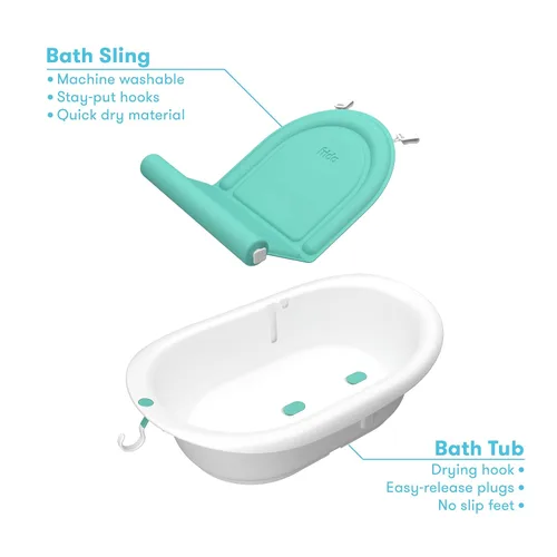 Vista 3 de Frida Baby Kit de baño 4 en 1 Grow-with-Me y Control The Flow Rinser Cup Bath Time