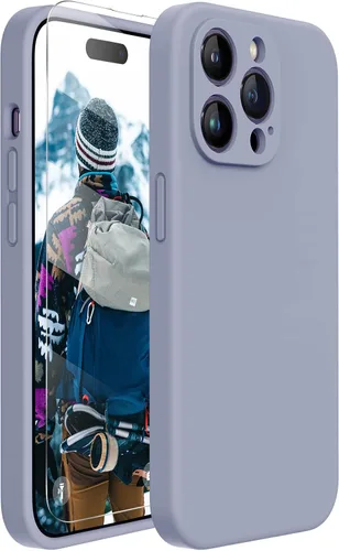 Vista 14 de Miracase Funda diseñada para iPhone 13 Pro Max con protector de pantalla, [forro de microfibra suave antiarañazos], funda protectora de silicona