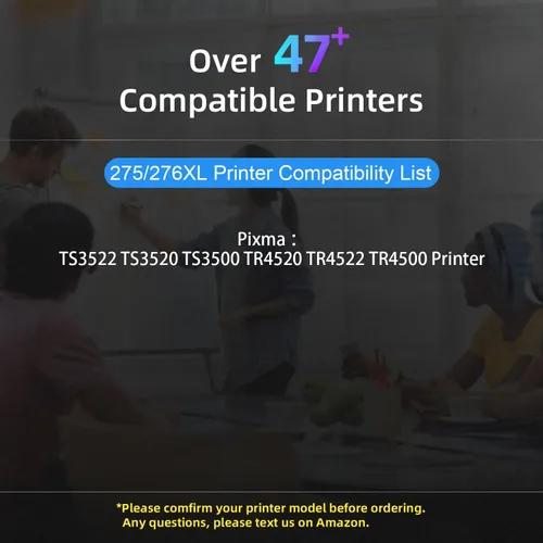 Vista 2 de 275XL 276XL - Cartuchos de tinta de repuesto para Canon Ink 275 276 PG-275 CL-276 compatible con impresoras Canon PIXMA TR4720 TR4722 TS3522 TS3520