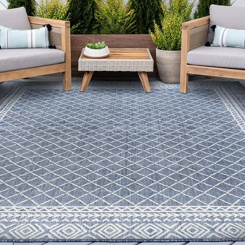 Vista 12 de Alfombra grande para interiores y exteriores, resistente al agua y a la decoloración, de 8 x 10 pies, para patio, terraza, porche, entrada, alfombra