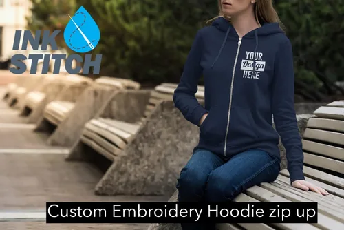 Vista 7 de INK STITCH Unisex 18600 Custom Stitching Diseña Tu Propia Sudadera Con Capucha Chaquetas Con Cremallera - Multicolores