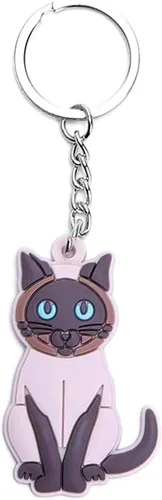 Vista 3 de POYAMUSE Lovely Cats Keyring - Cartoon Cat Key chain for Women Girls Pet Memorial Jewelry - Cat Shows Cat Cafes Souvenir