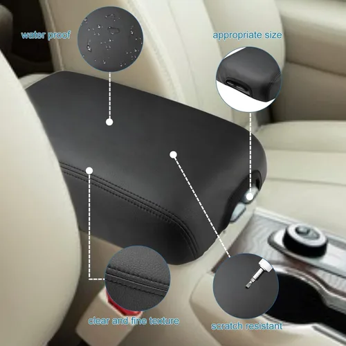 Vista 3 de INTGET Funda para reposabrazos de consola central para Nissan Pathfinder, accesorios 2013-2020 2021 2019 2018 2017 2016 2015 2014 protector de tapa
