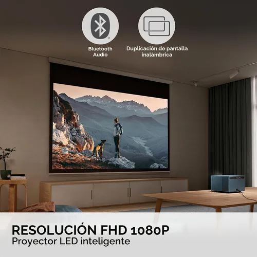 Vista 3 de ViewSonic Proyector LED LX60HD de 1080p, Google TV integrado para entretenimiento en el hogar suave, enfoque automático, proyección de 360 grados