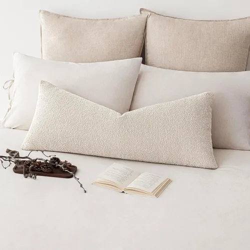 Vista 53 de Foindtower Fundas de almohada decorativas con textura de boucle, fundas de almohada sólidas, neutrales, suaves y acogedoras para silla, sofá