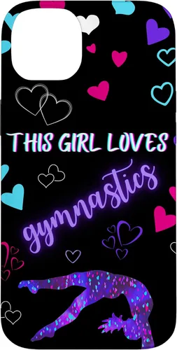 Vista 15 de Funda para iPhone 16 Gymnast This Girl Heart Loves Gymnastics Pink Teal