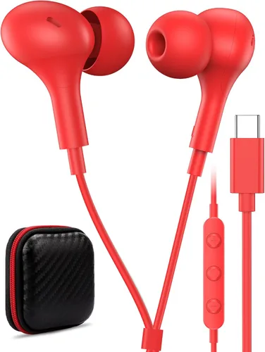 Vista 11 de USB C Headphone for Samsung S26 S25 FE S24 A16 A17 Z Wired Earbuds Magnetic Negro